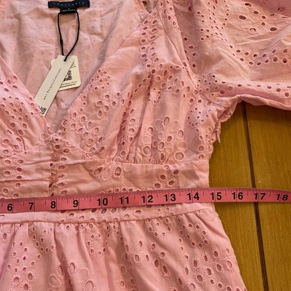 Sanctuary Women’s Pink Eyelet Maxi Revolve New Cotton Summer Dress size 6 - Picture 13 of 15